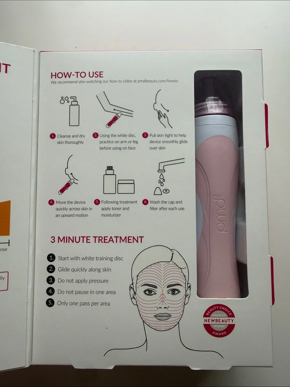 PMD Personal Microderm Pro Facial Device - Pink and White